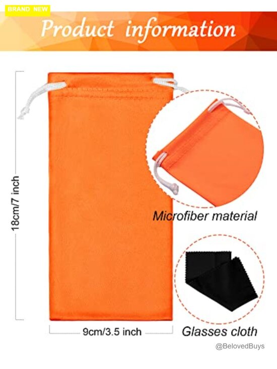 40 Pack Microfiber Eyeglass Cases with 2 Cleaning Cloths Soft Pouch main image 6